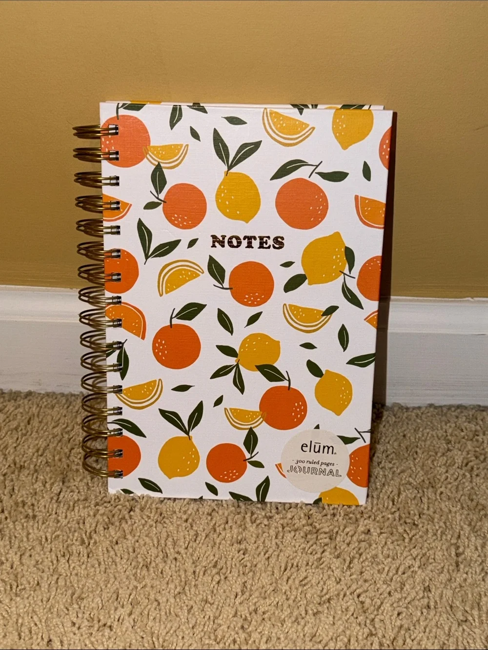 Elum Citrus Notes Spiral Journal — Orange & Yellow